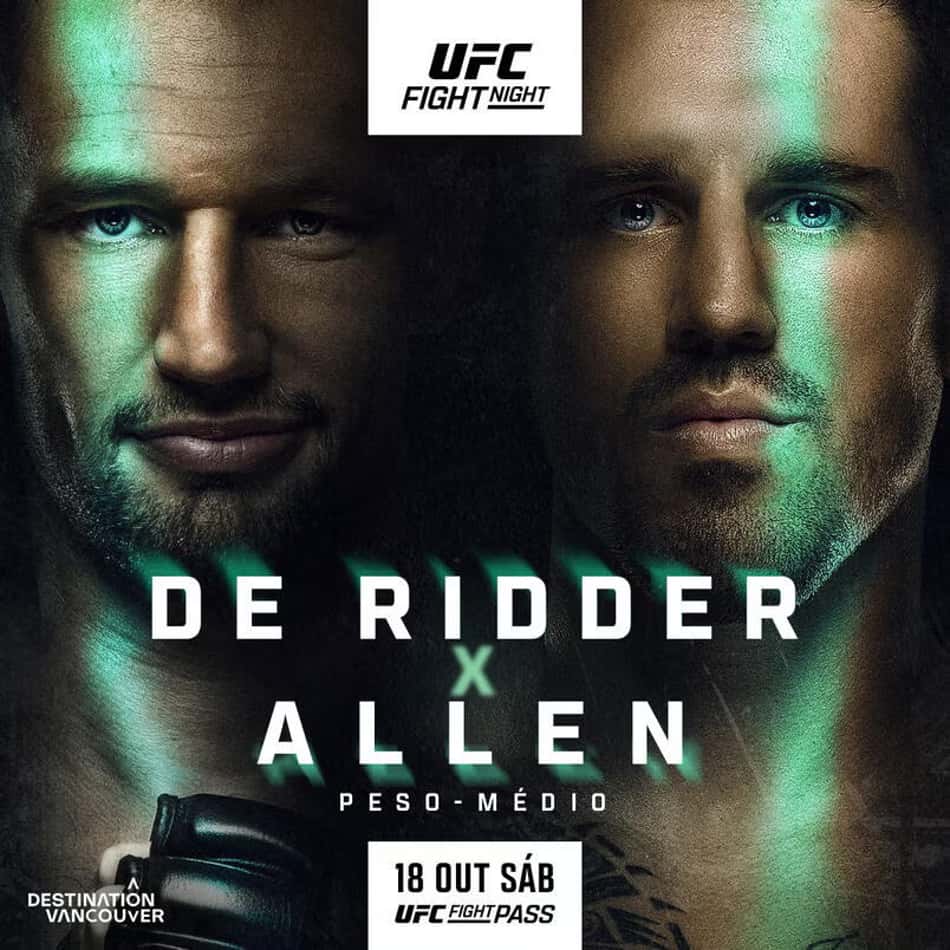 Card para De Ridder x Allen no UFC Vancouver (Foto: Reprodução/UFC)