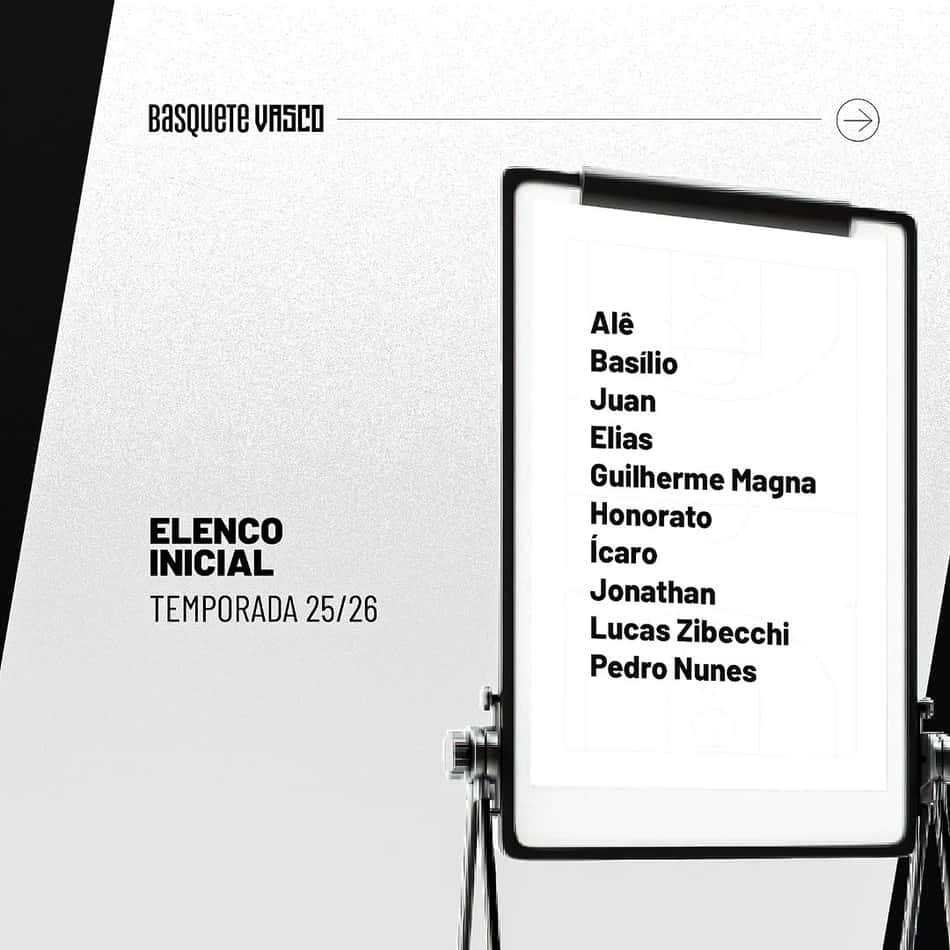 Vasco anuncia elenco de basquete para a temporada 25/25 (Foto: Instagram/ CRVG Basquete)