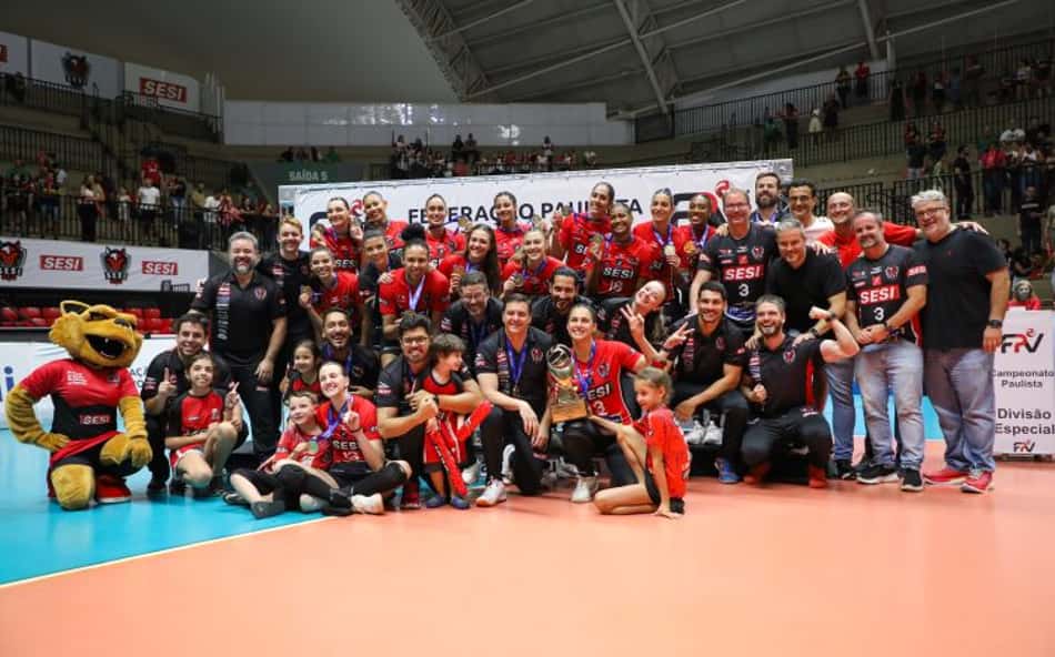 Bauru é tricampeão paulista de vôlei feminino (Foto: Felipe Wiira/Sesi-SP)