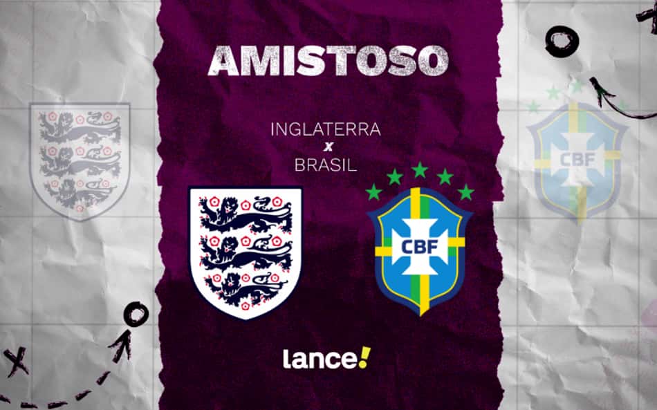 Inglaterra e Brasil duelam em amistoso.