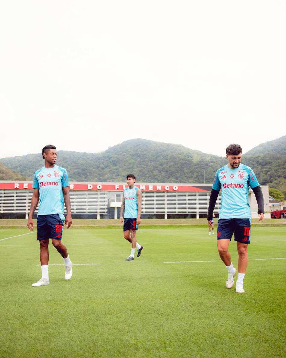 Pulgar no treino do Flamengo de sábado (Foto: Divulgação/Flamengo)