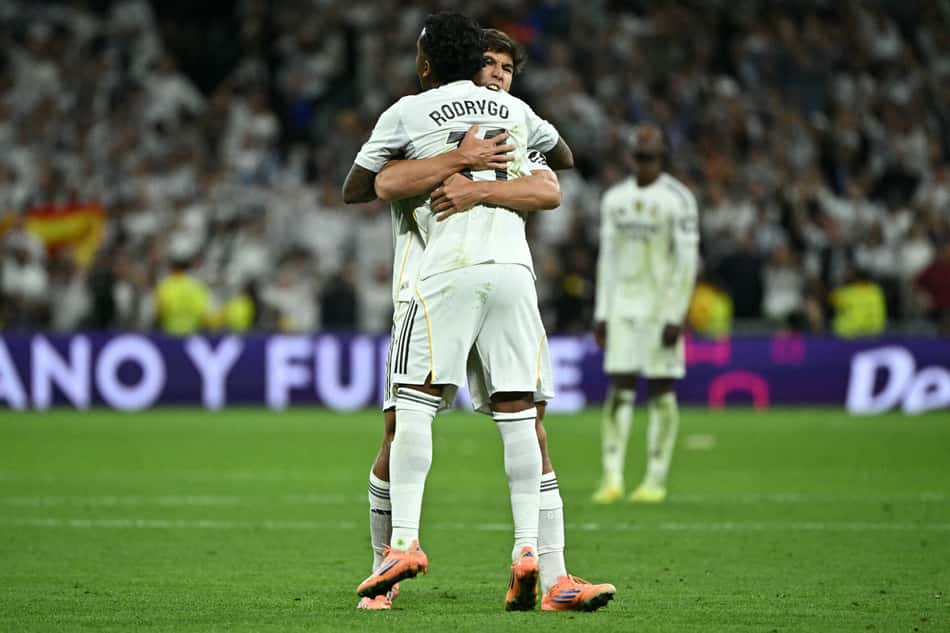 Rodrygo em ação no duelo entre Real Madrid e Barcelona