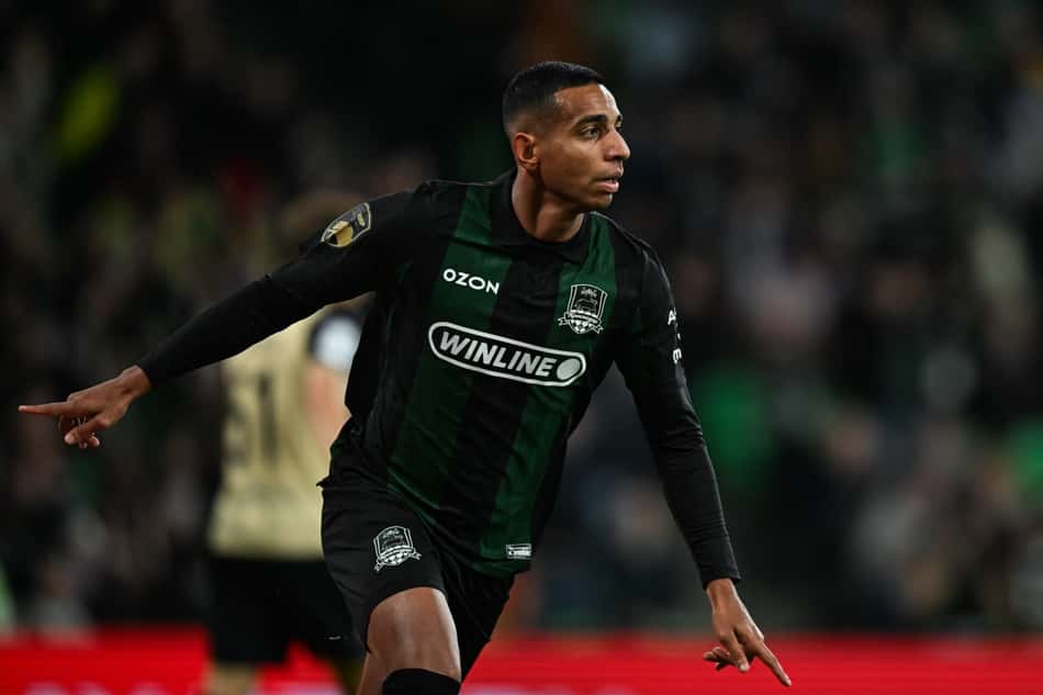 Victor Sá comemora gol pelo Krasnodar (Foto: Divulgação/Krasnodar)