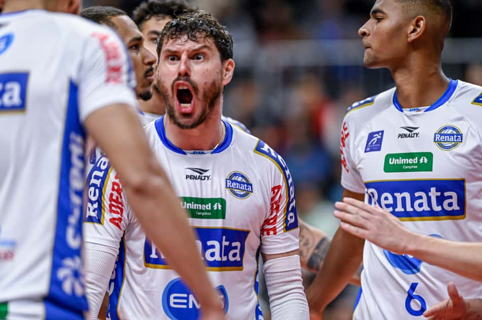 Campinas venceu o jogo 1 da final do Paulista de vôlei masculino (Foto: Divulgação/ Vôlei Renata)