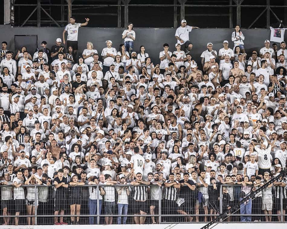 Torcida do Santos durante jogo contra o Grêmio na Vila Belmiro. (Foto: Raul Baretta/ Santos FC)