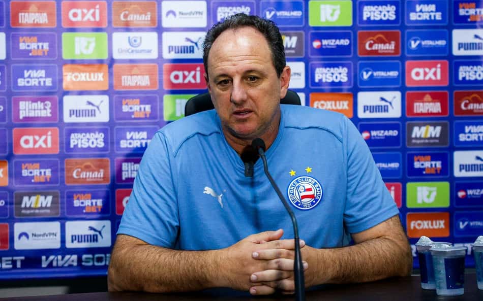 Rogério Ceni em entrevista coletiva depois da partida contra o Juventude (Foto: Letícia Martins/EC Bahia)