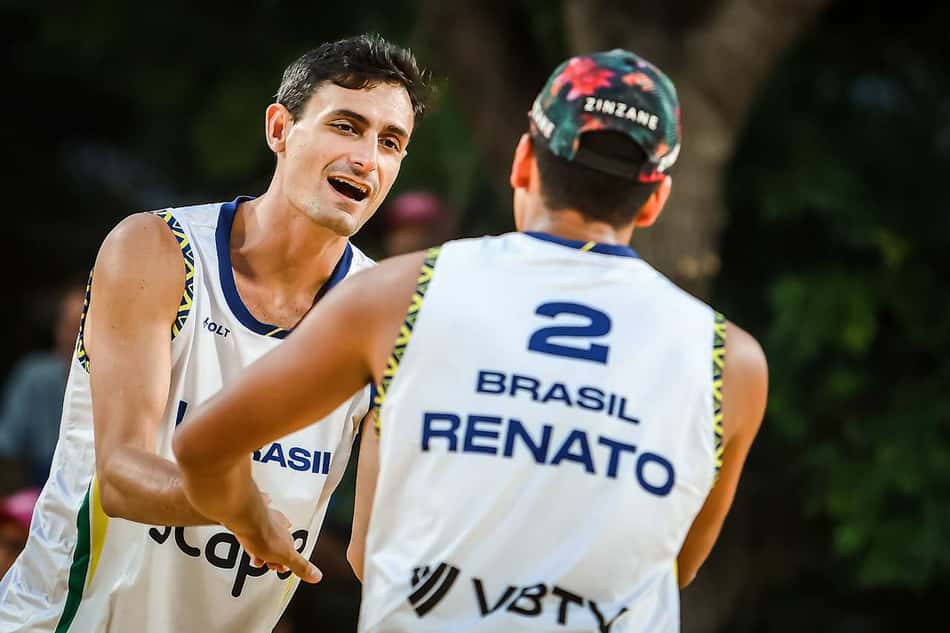 André e Renato caem nas oitavas do Mundial de Vôlei de Praia (Foto: Volleyball World) 