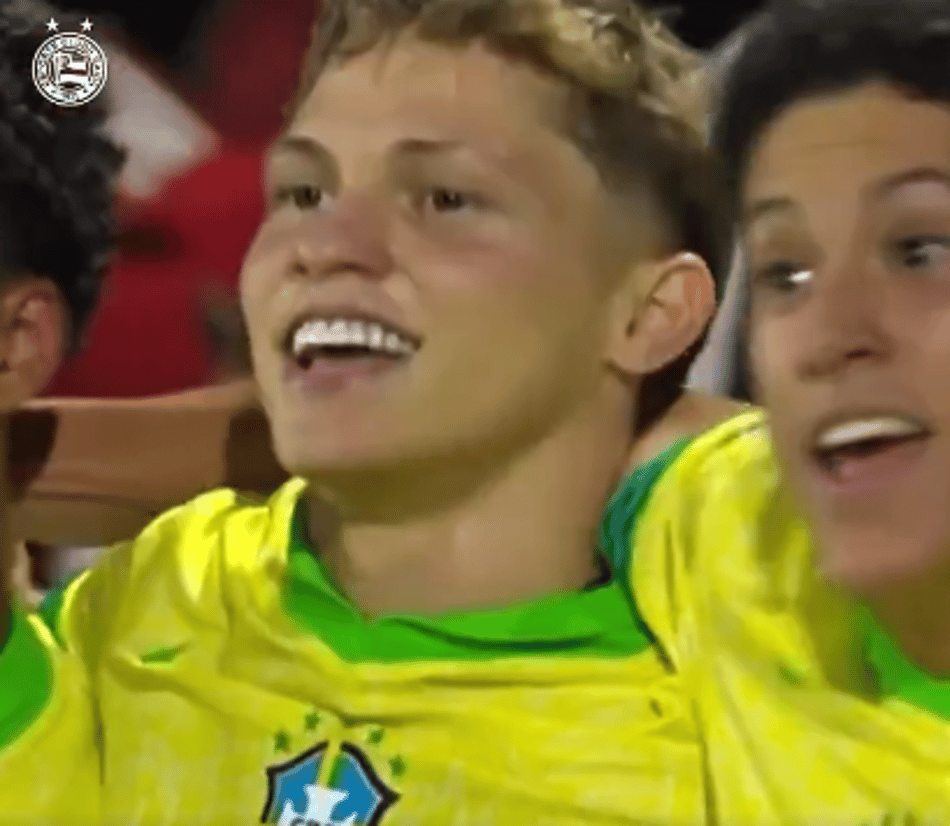 Dell, o "Haaland do Sertão", decidiu a partida para o Brasil nas quartas de final do Mundial Sub-17 (Foto: Reprodução)
