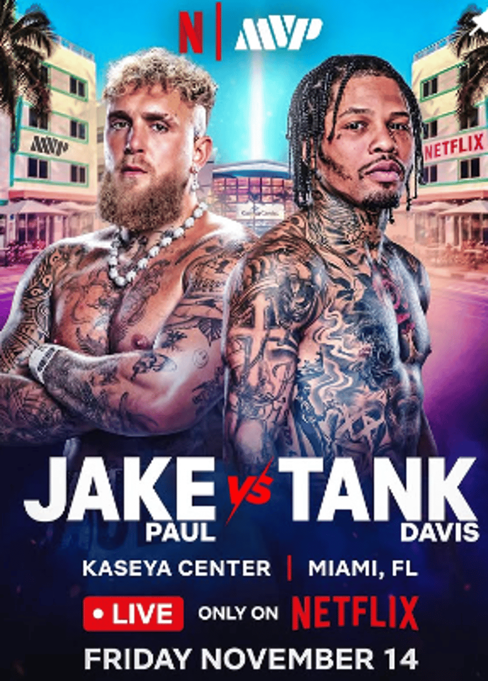 Divulgação da luta entre Jake Paul e Tank Davis (Foto: Divulgação / Instagram)