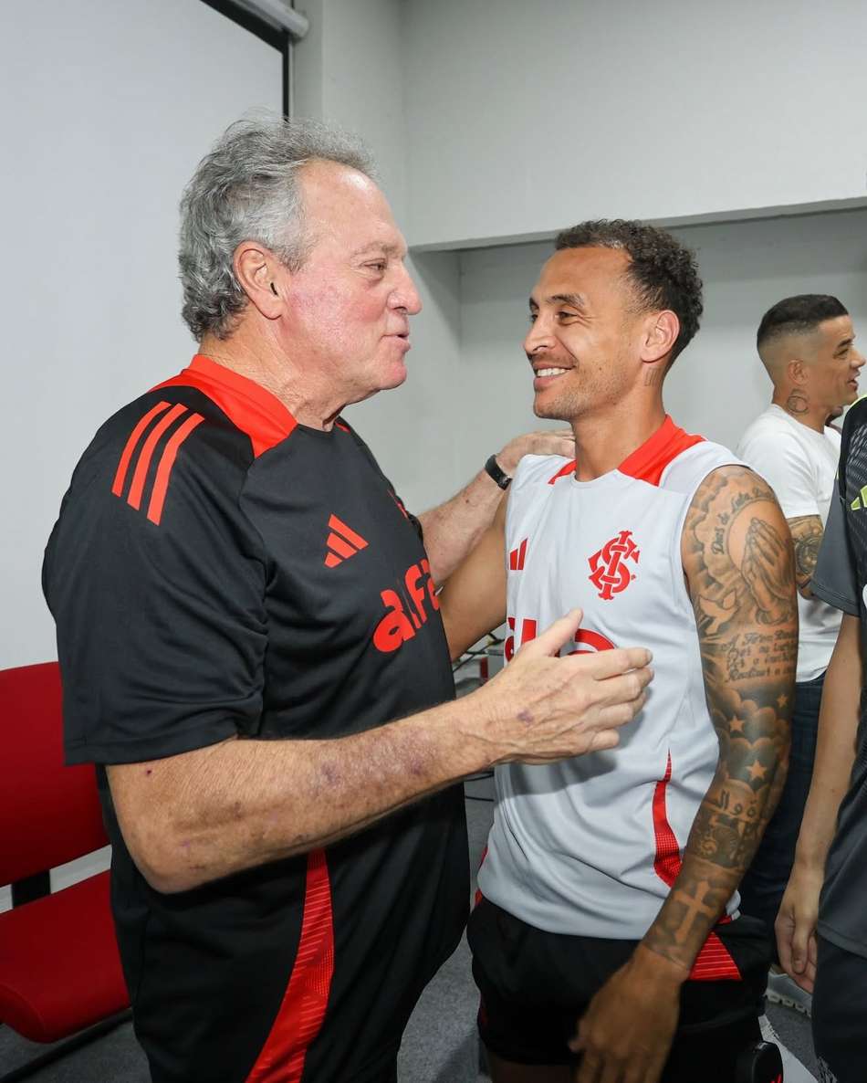 Abel Braga e Alan Patrick, no Internacional