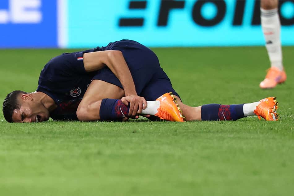 Hakimi lesionado no duelo contra o Bayern