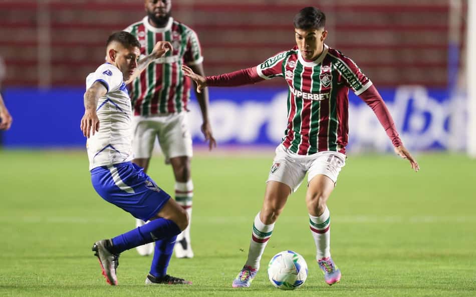 Lezcano em campo pelo Fluminense contra o GV San José, pela Sul-Americana
