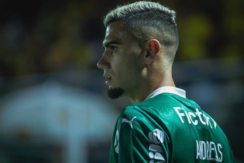 Andreas Pereira no duelo entre Mirassol x Palmeiras (Foto: Ze Rafael Photo/UAI Foto/Gazeta Press)