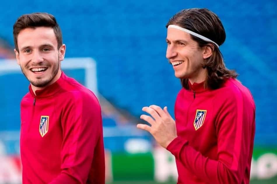 Saúl ao lado de Filipe Luís pelo Atlético de Madrid (Foto: instagram Filipe Luís)