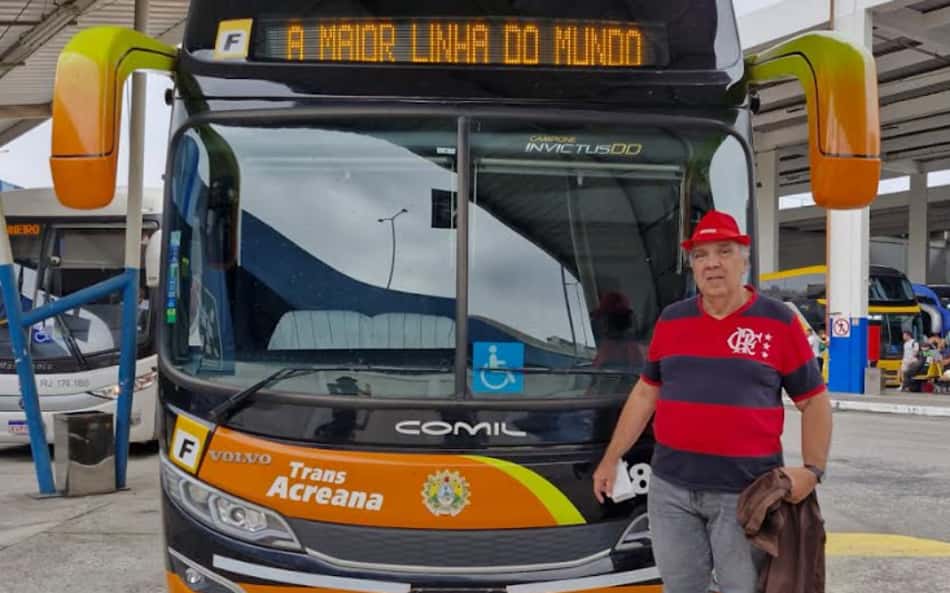 Torcedor de 65 anos enfrenta estrada para assistir Palmeiras x Flamengo