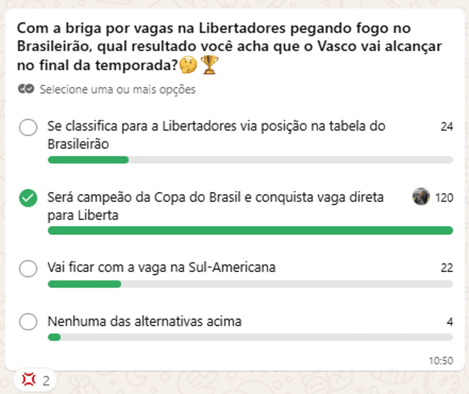 Torcedores do Vasco participam de enquete no canal Lance! Vasco