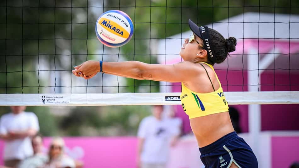 Vic no Mundial de Vôlei de Praia (Foto: Volleyball World)