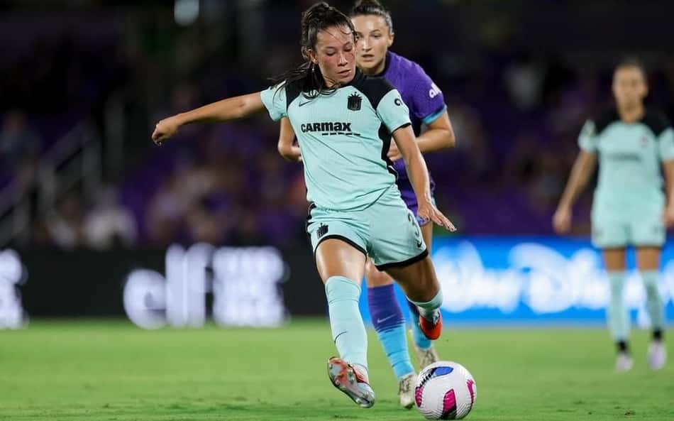 Bruninha durante Gotham x Orlando Pride, pela NWSL. (Foto: reprodução/redes sociais)
