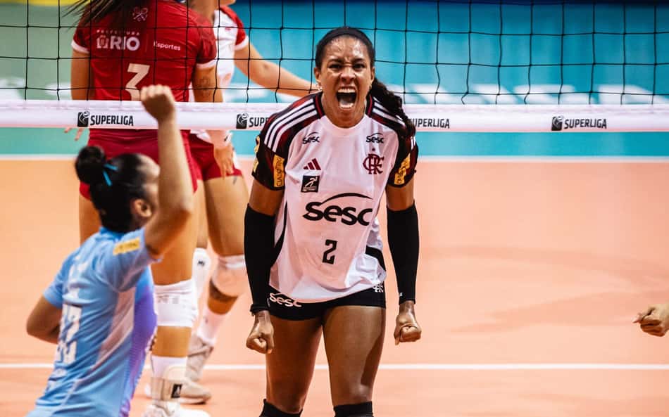 Simone Lee na partida contra o Tijuca Tênis Clube (Foto: Thiago Mendes / CBV)