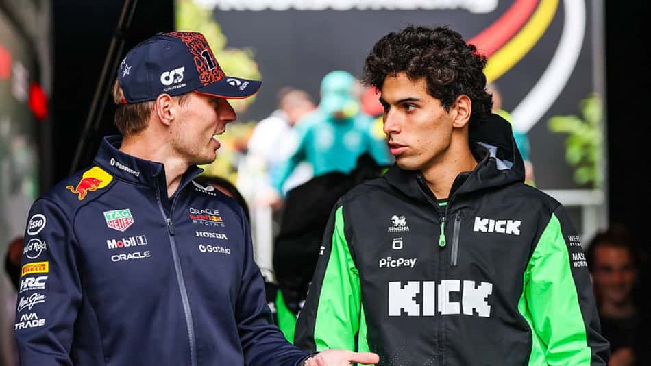 Gabriel Bortoleto e Max Verstappen na F1 (Foto: Getty Images/ AFP)