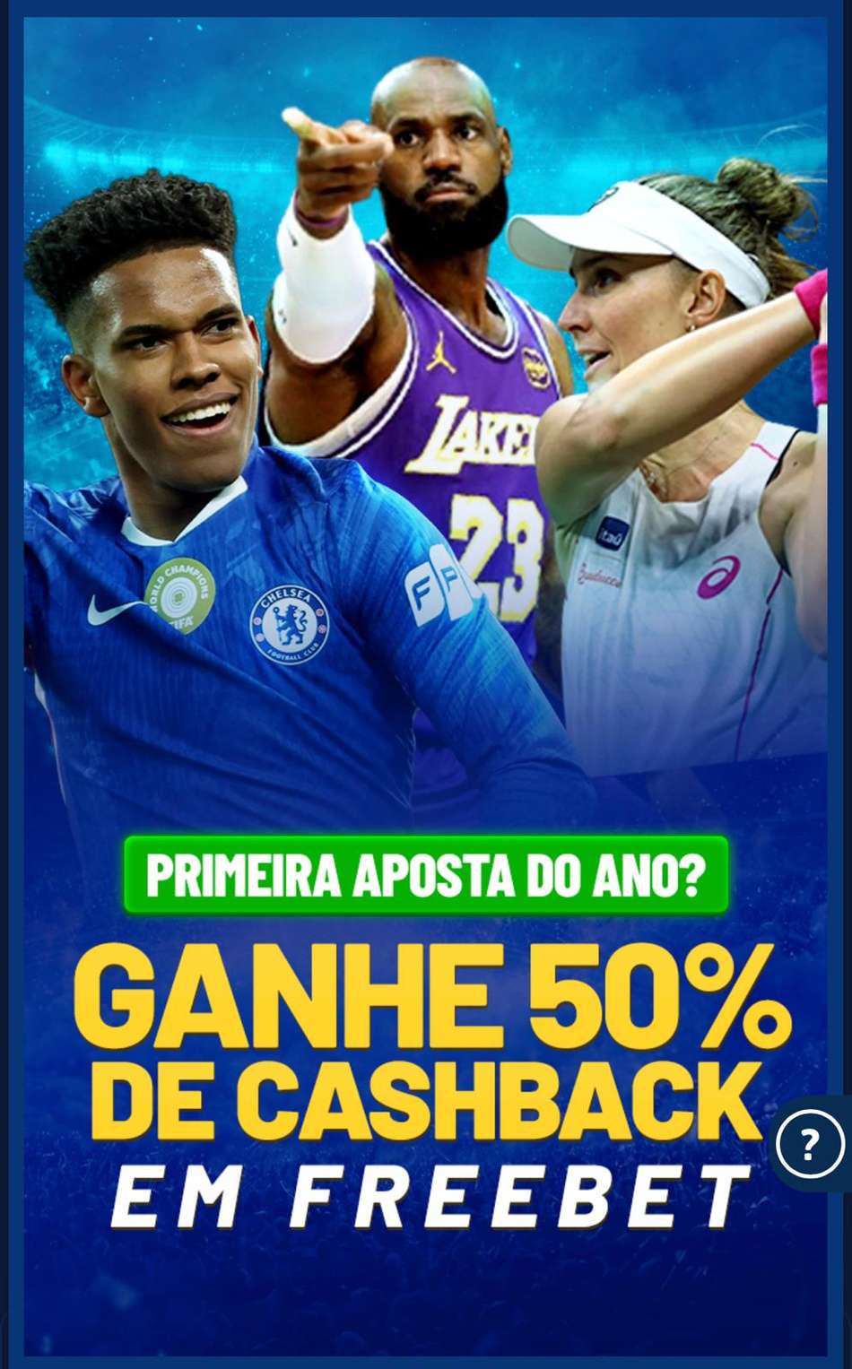 Captura de tela da promoção que concede cashback em apostas esportivas na Galeta Bet.