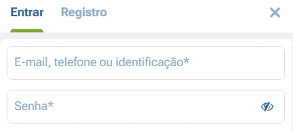 Captura de tela da página de login na casa de apostas 1xBet