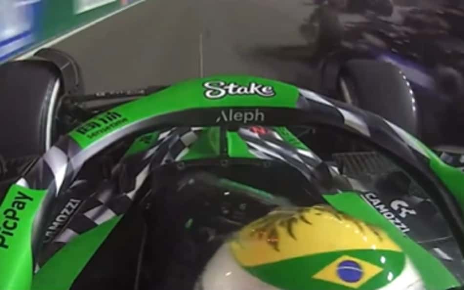 Gabriel Bortoleto bate no início do GP de Las Vegas (Reprodução)