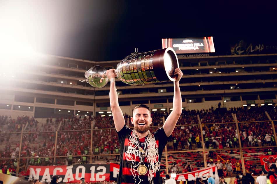 Jorginho comemora Libertadores do Flamengo. (Foto: Adriano Fontes/Flamengo)