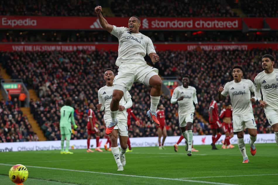 Com gol de Murillo, o Nottingham Forest venceu o Liverpool pela Premier League (Foto: Darren Staples / AFP)
