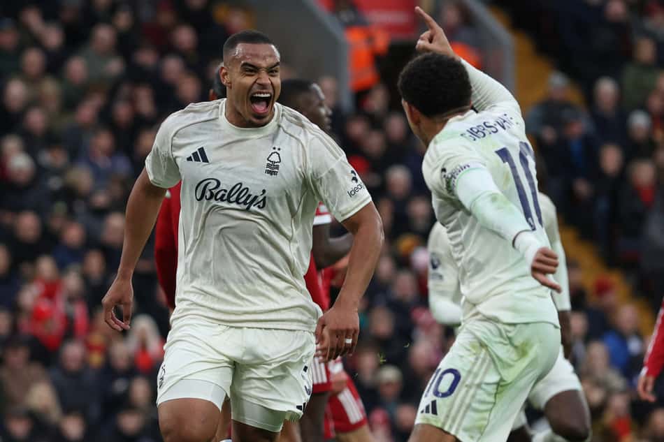Com gol de Murillo, o Nottingham Forest venceu o Liverpool pela Premier League (Foto: Darren Staples / AFP)