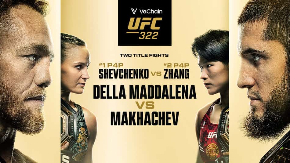 Card oficial do UFC 322 (Foto: Divulgação/UFC)