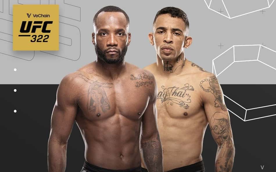 Card oficial da luta entre Carlos Prates e Leon Edwards no UFC 322 (Foto: Divulgação/UFC)
