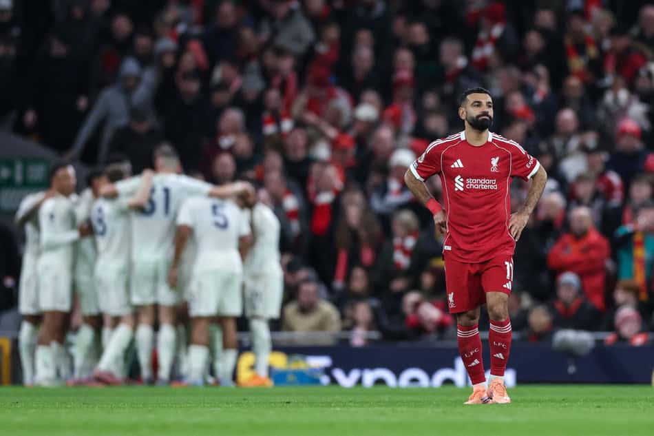 Mohamed Salah lamenta derrota do Liverpool para o Forest na Premier League (Foto: Darren Staples / AFP)