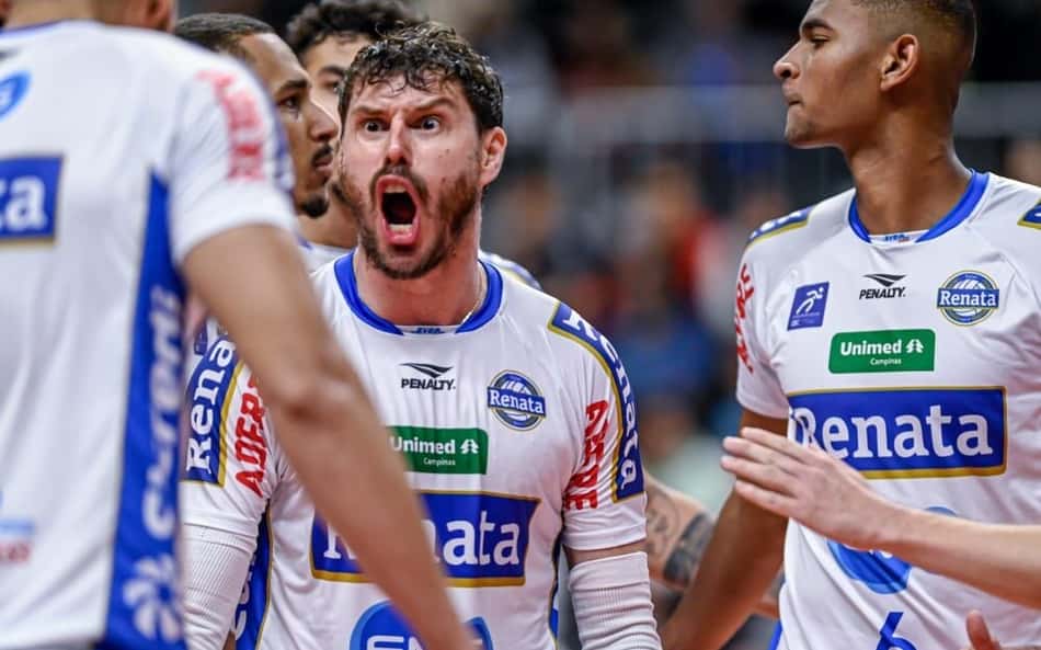 Campinas venceu o jogo 1 da final do Paulista de vôlei masculino (Foto: Divulgação/ Vôlei Renata)