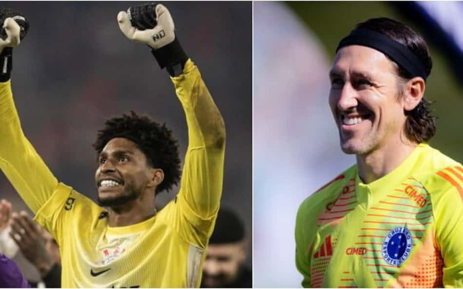 Hugo Souza e Cássio (Foto: Reprodução/Lucas Bubols/Cruzeiro)