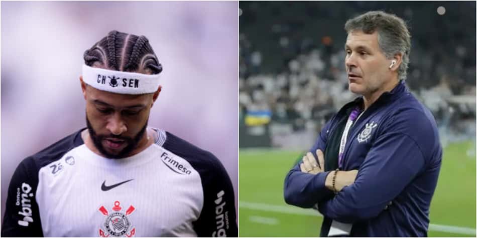 Memphis Depay e Armando Mendonça (Foto: Rodrigo Ponce Gazzanel/Agência Corinthians)
