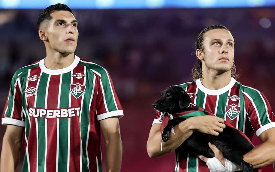 Serna e Canobbio antes de Fluminense x São Paulo (Foto: Lucas Merçon/ Fluminense)