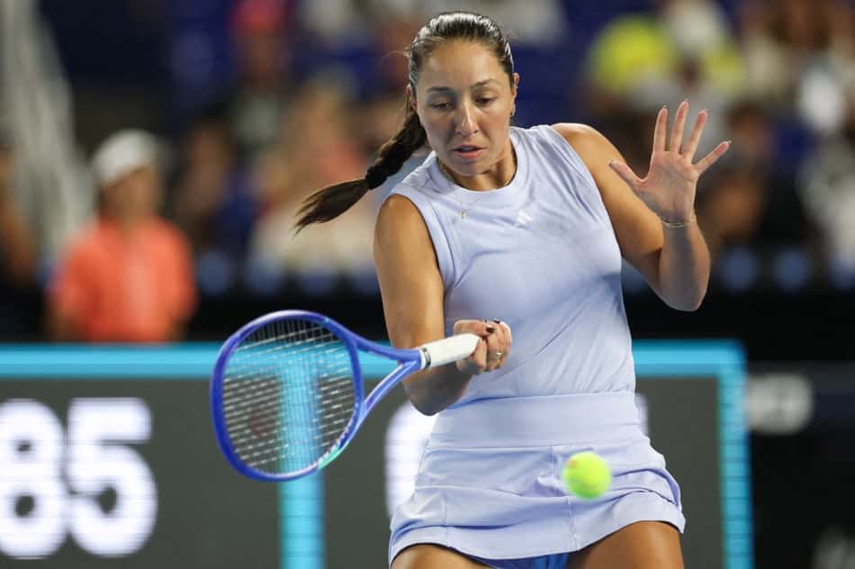 A americana Jessica Pegula em exibição em Miami contra a compatriota Amanda Anisimova (Foto: Tomas Diniz Santos/AFP )