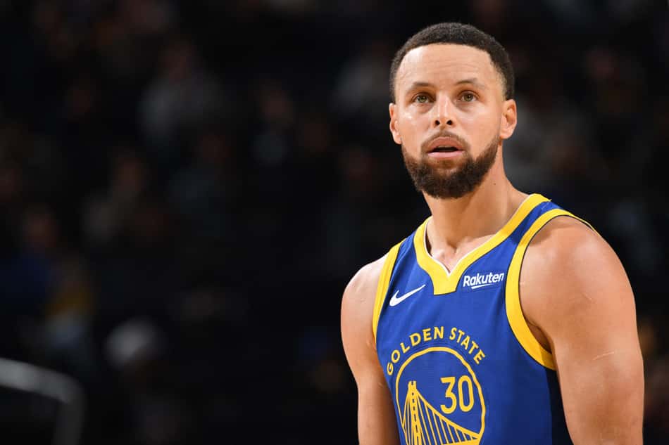 Stephen Curry no Golden State Warriors x Minnesota Timberwolves na NBA (Foto: Noah Graham / NBAE / Getty Images / Getty Images via AFP)