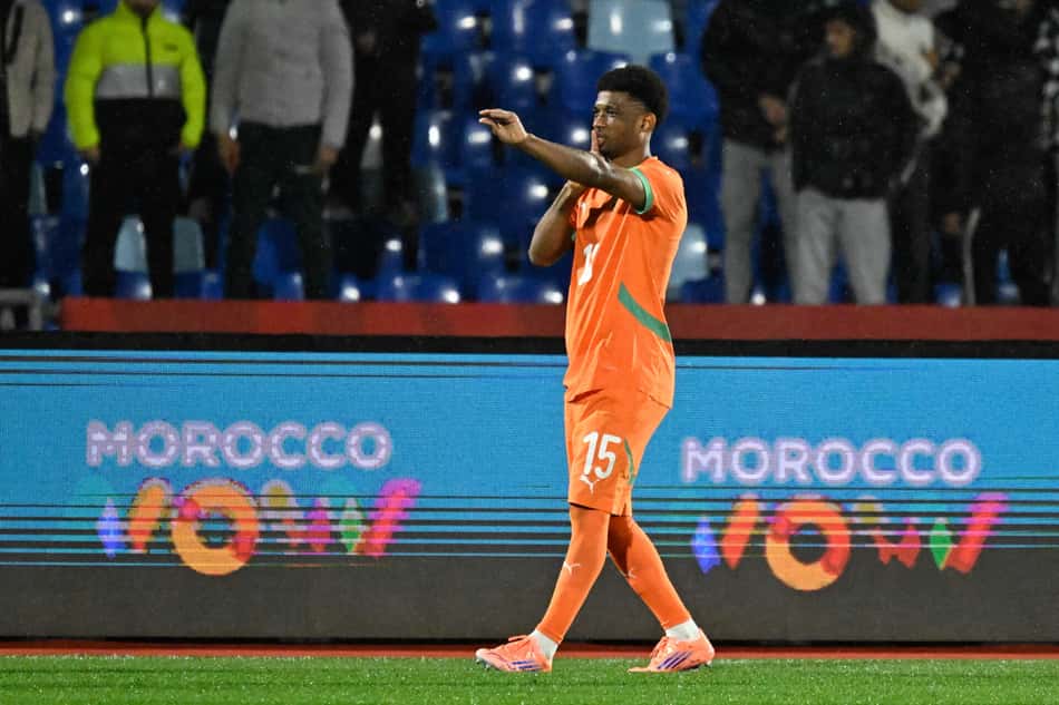 Amad Diallo comemora gol pela Costa do Marfim na Copa Africana de Nações (Foto: Khaled DESOUKI / AFP)