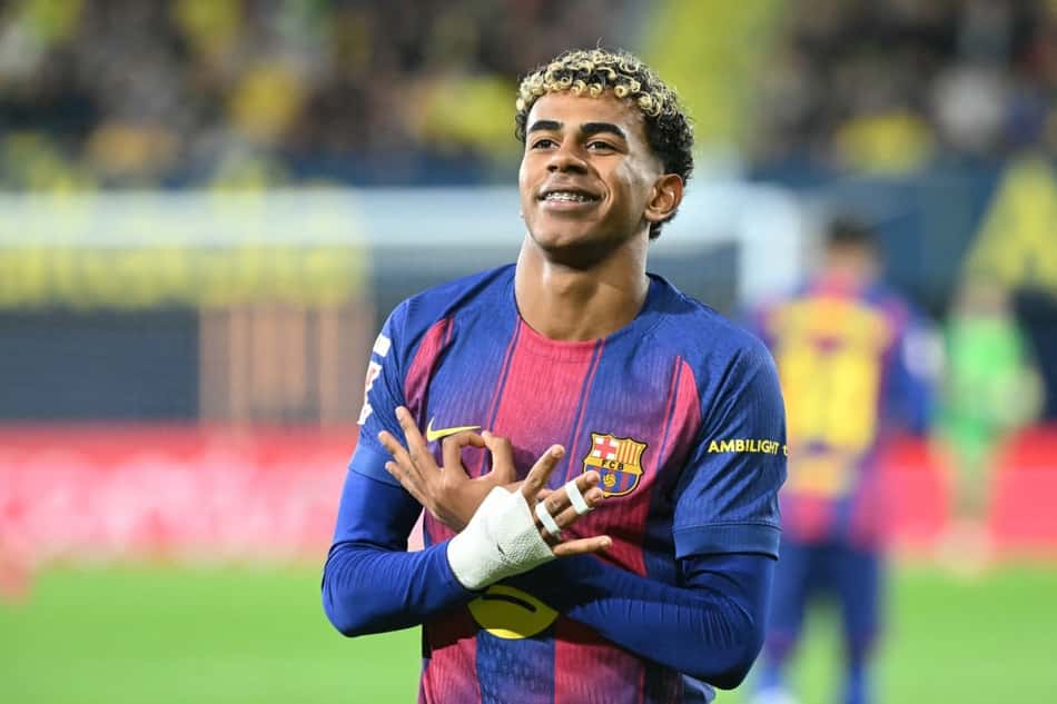 Lamine Yamal em ação pelo Barcelona.