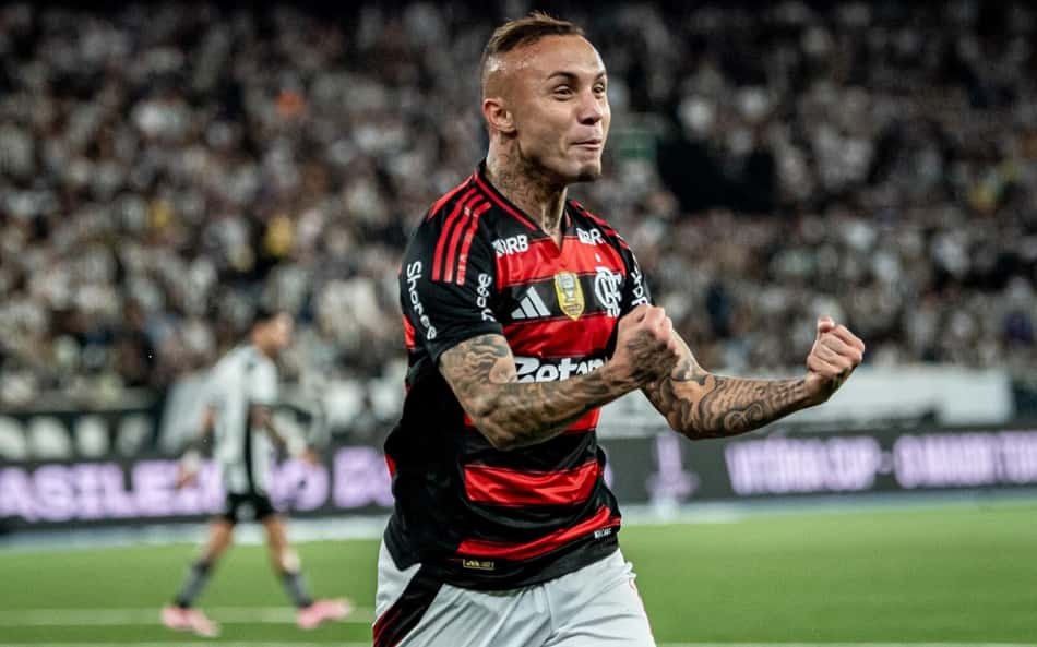 Cebolinha vibra ao comemorar gol contra o Botafogo (Foto: Rafael Sacharny / Agência Enquadrar)