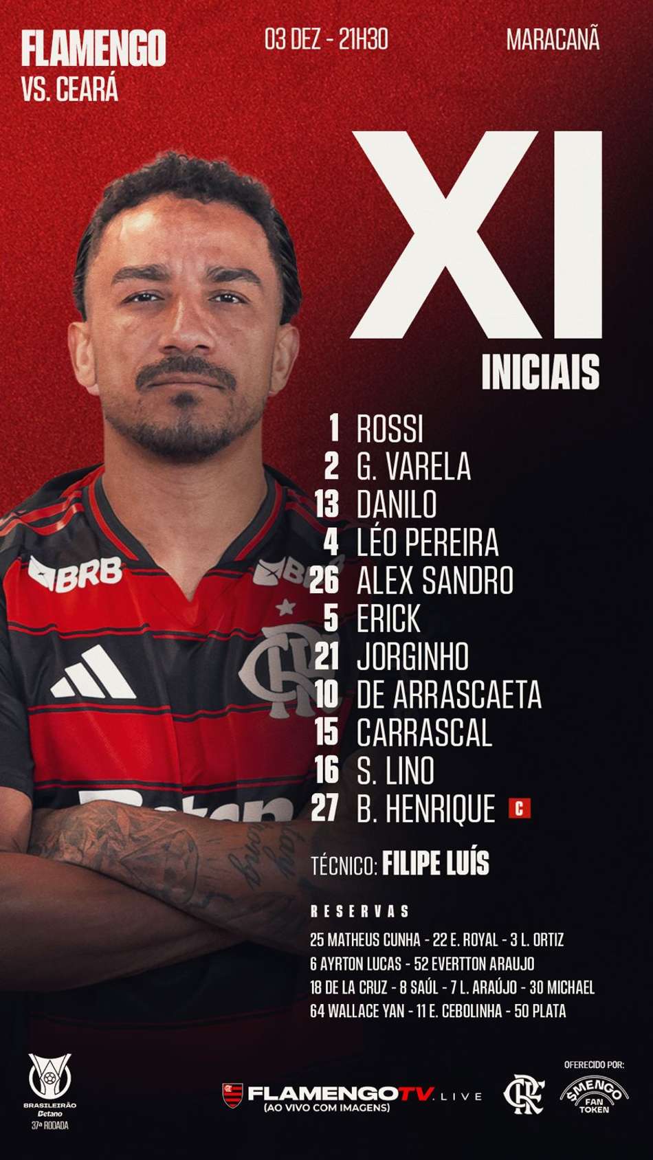 Escalação Flamengo Ceará