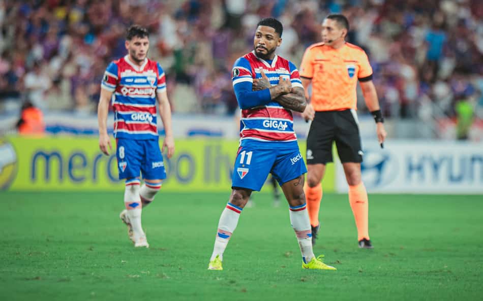 Marinho comemora gol na partida entre Fortaleza e Colo-Colo, pela Libertadores 2025 (Foto: Mateus Lotif/Fortaleza EC)