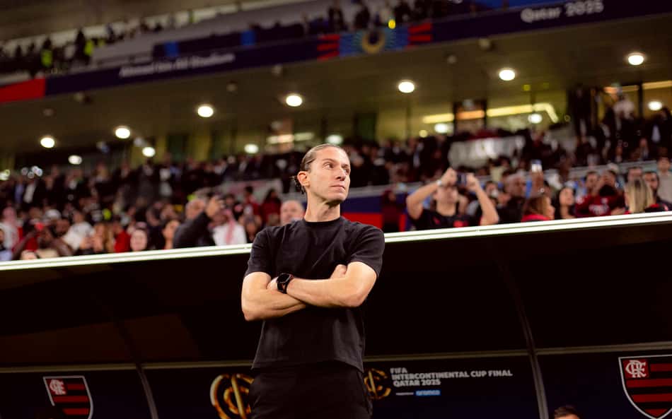 Técnico do Flamengo, Filipe Luís durante a final do Mundial contra o PSG