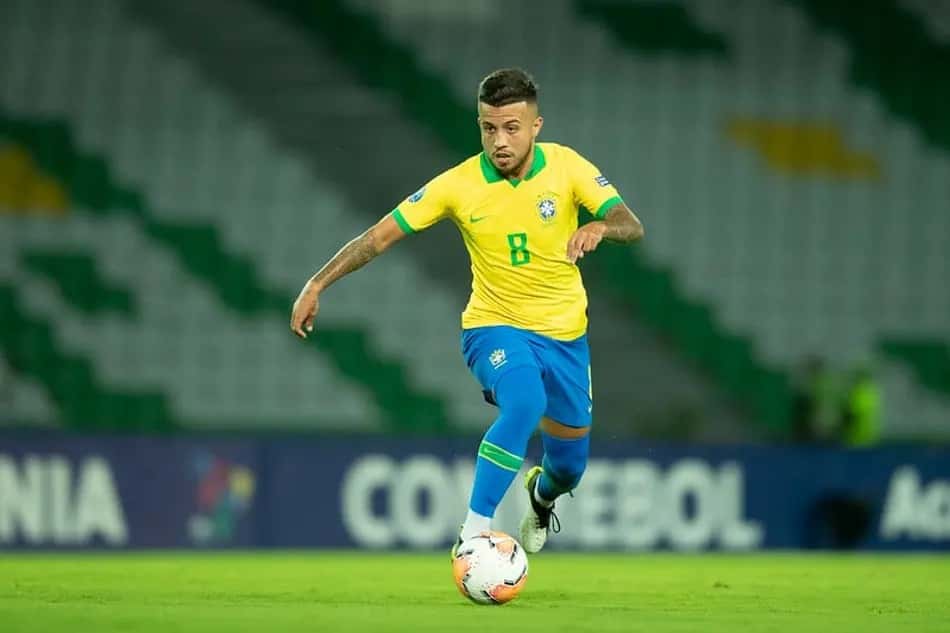 Matheus Henrique pela Seleção (Foto: Lucas Figueiredo/ CBF)