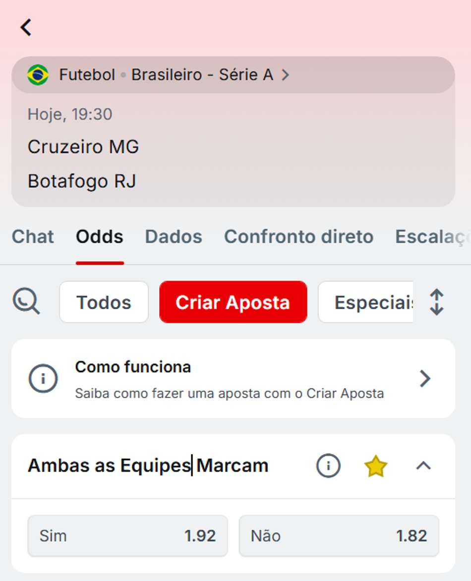 Mercado de Ambas Equipes Marcam na Superbet