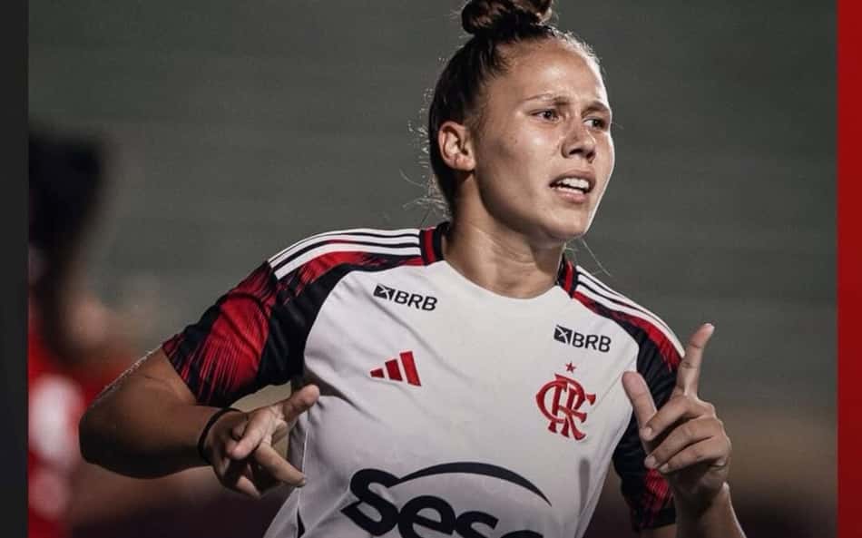 Brendha marcou os dois gols da vitória do Flamengo diante do Internacional na Copinha Feminina. (Foto: Flamengo/Divulgação)