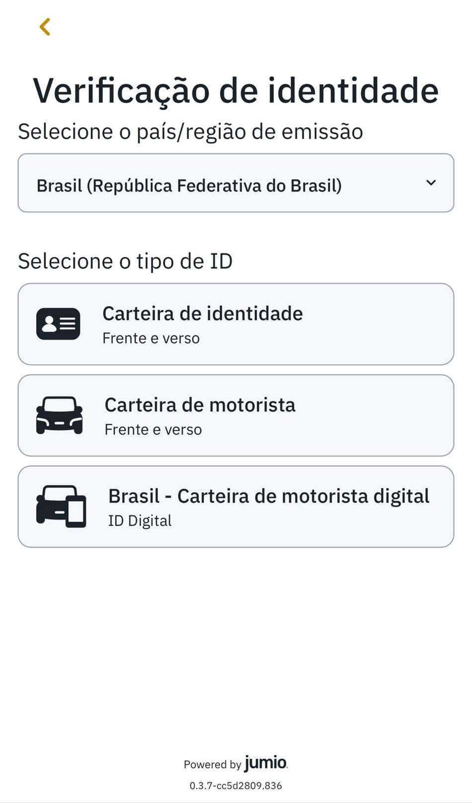 Captura da tela de verificação de identidade na Betfair