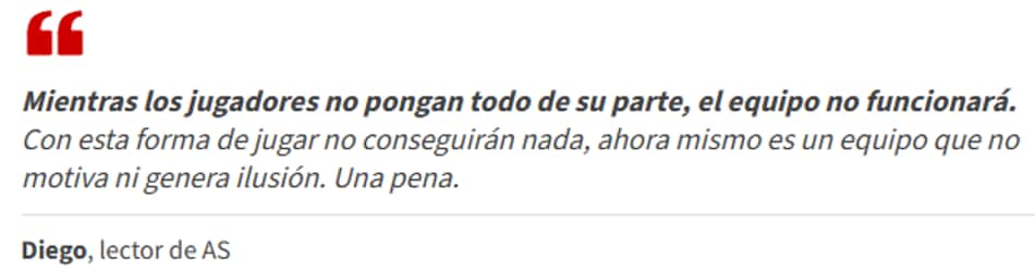 Leitor do jornal "As" sobre a fase atual do Real Madrid (Foto: Reprodução/As)